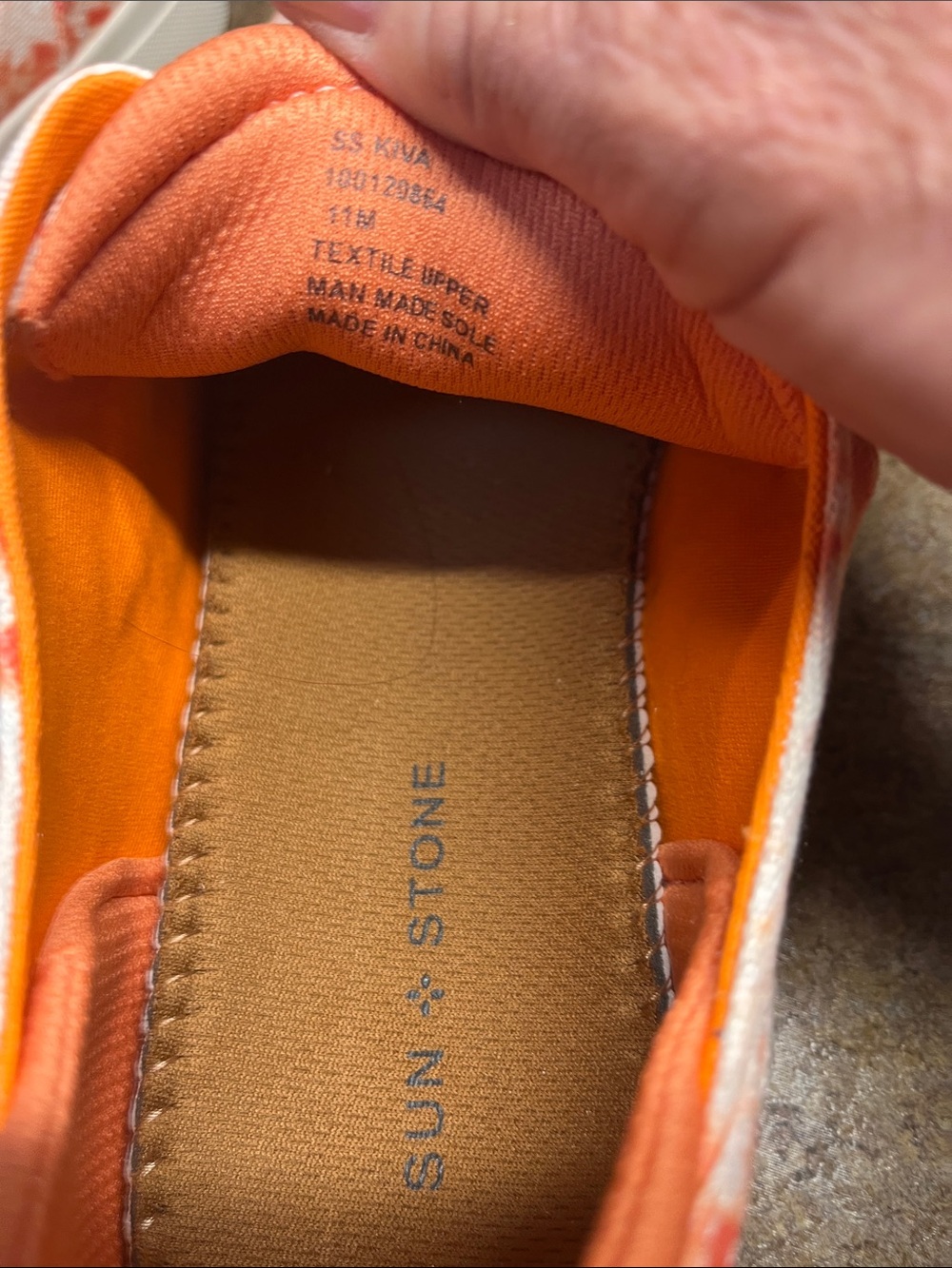 Sun + Stone Men’s Orange Tie Dye canvas shoes, size 11, NWT - Picture 6 of 6